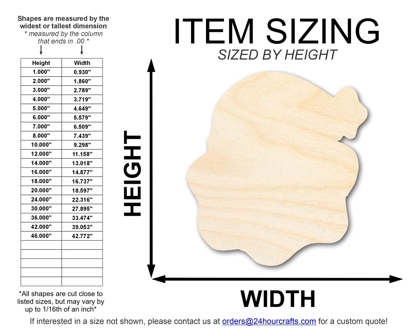 Unfinished Wood Cute Santa Shape | DIY Craft Cutout | up to 46" DIY