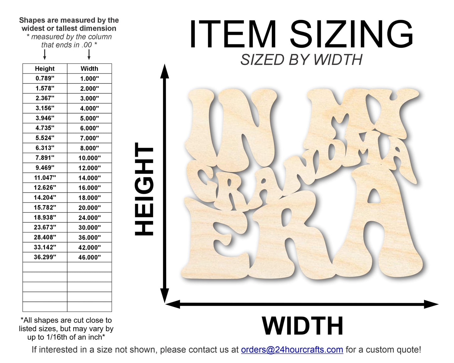 Unfinished Wood In My Grandma Era Cutout | DIY Craft Shape | up to 46" DIY