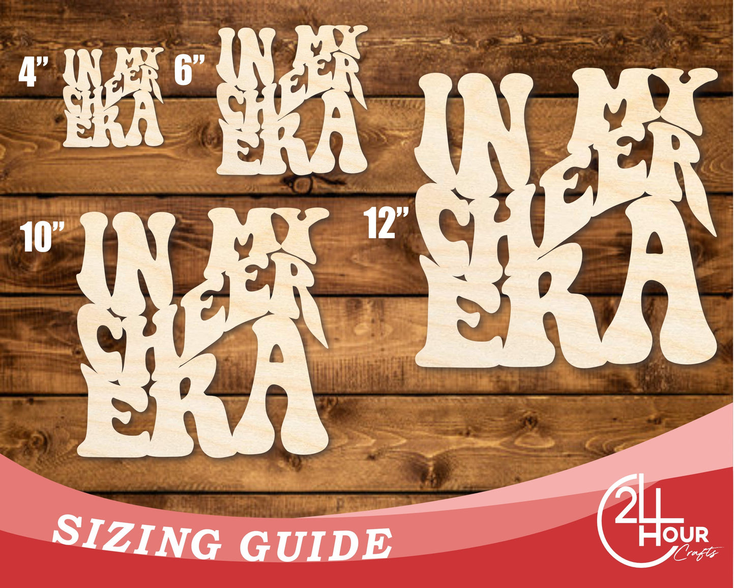 Unfinished Wood In My Cheer Era Cutout | DIY Craft Shape | up to 46" DIY