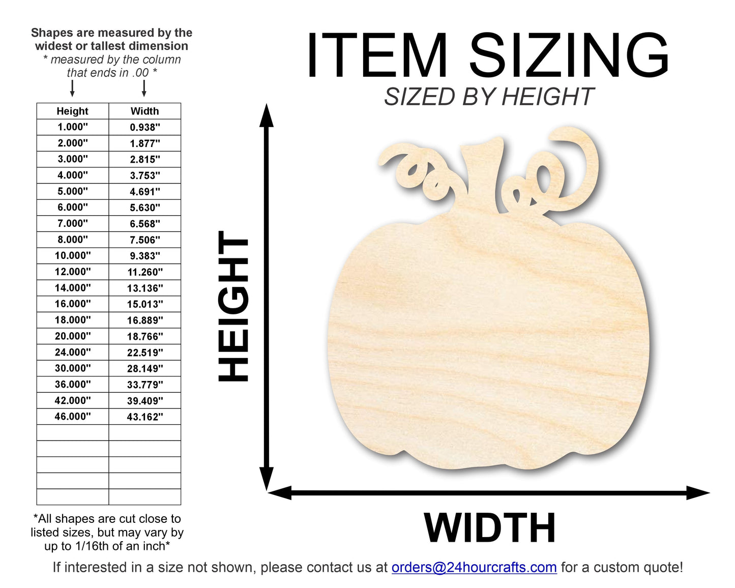 Unfinished Wood Pumpkin with Vines Shape | DIY Craft Cutout | up to 46" DIY