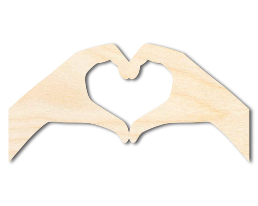 Unfinished Wood Heart Hands Shape | DIY Craft Cutout | up to 46" DIY
