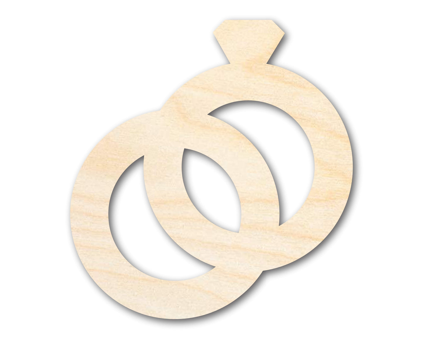 Unfinished Wood Wedding Rings Shape | DIY Craft Cutout | up to 46" DIY