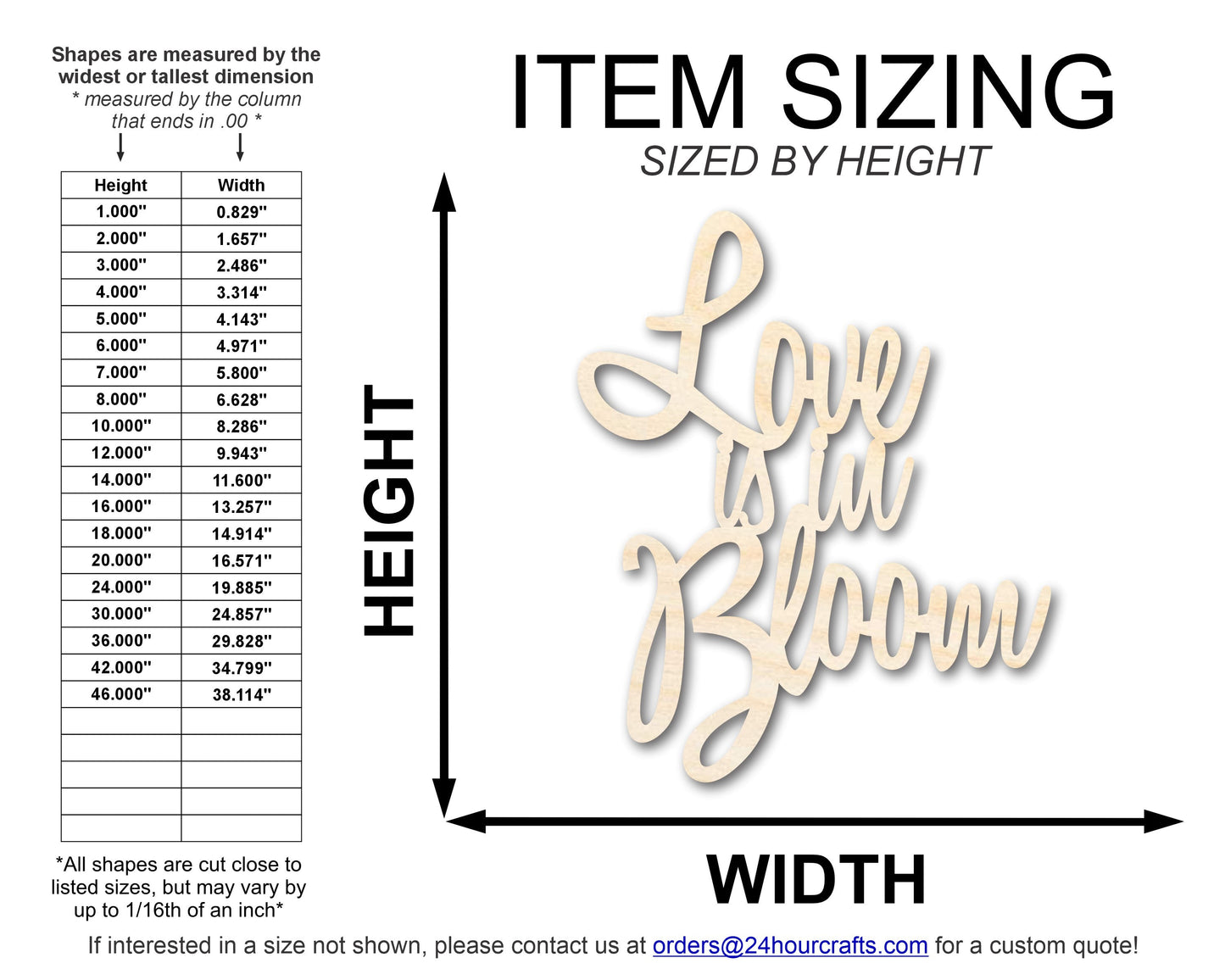 Unfinished Wood Love is in Bloom Cutout | DIY Craft Shape | up to 46" DIY