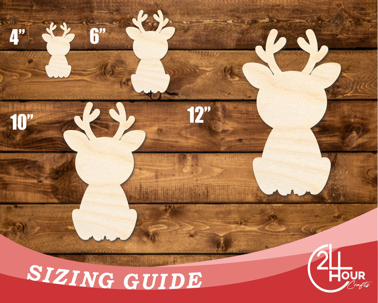 Unfinished Wood Cute Deer Shape | DIY Craft Cutout | up to 46" DIY