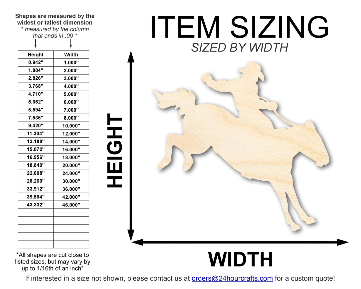 Unfinished Wood Rodeo Cowboy Shape | DIY Craft Cutout | up to 46" DIY