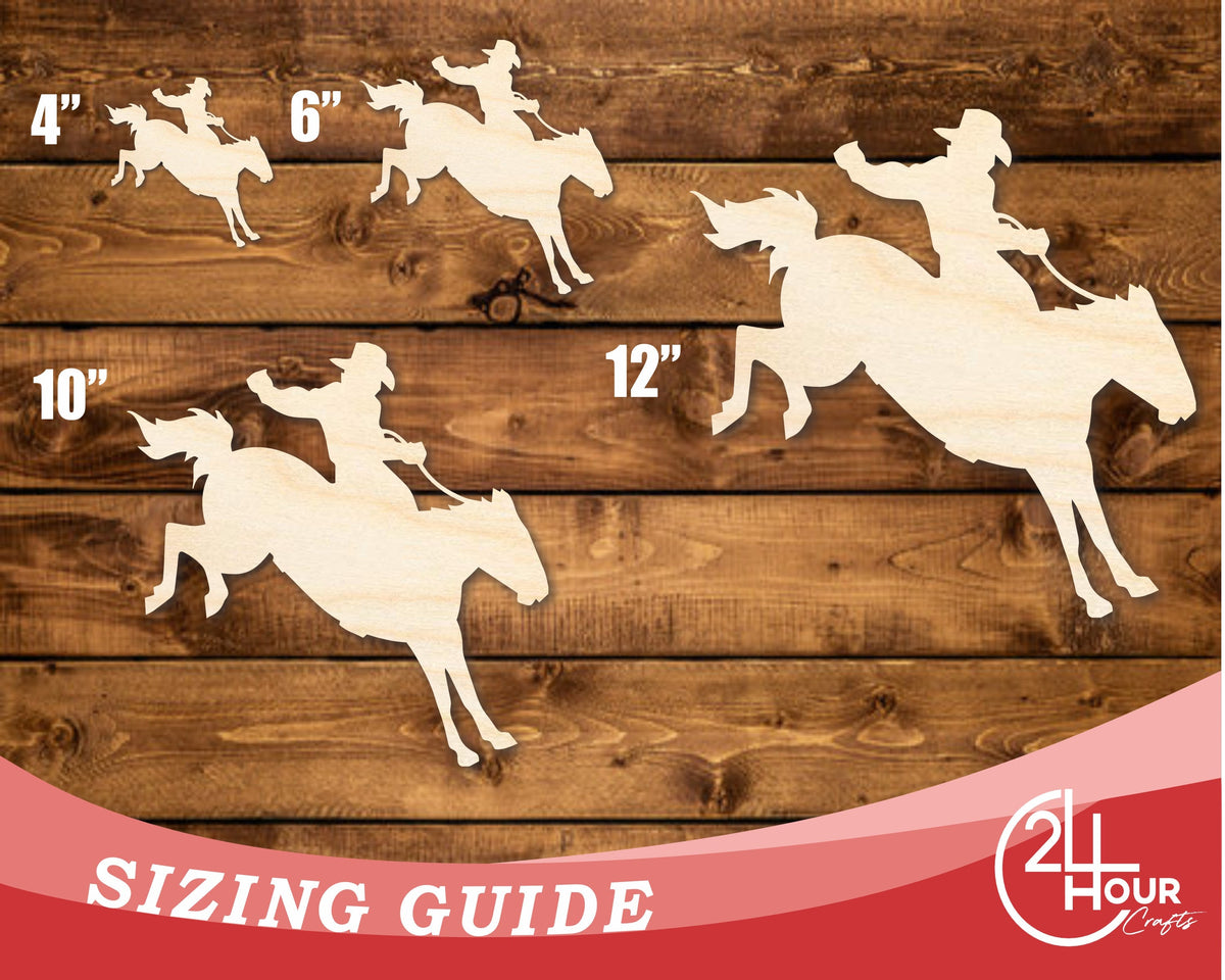 Woodworking Projects Rodeo Unfinished Wood Rodeo Cowboy Shape | DIY Craft Cutout | up to 46