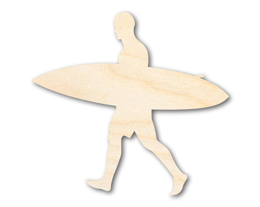 Unfinished Wood Surfer Guy Shape | DIY Craft Cutout | up to 46" DIY