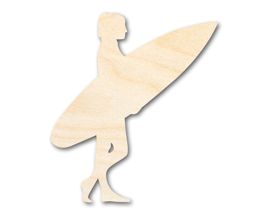 Unfinished Wood Surfer Girl Shape | DIY Craft Cutout | up to 46" DIY