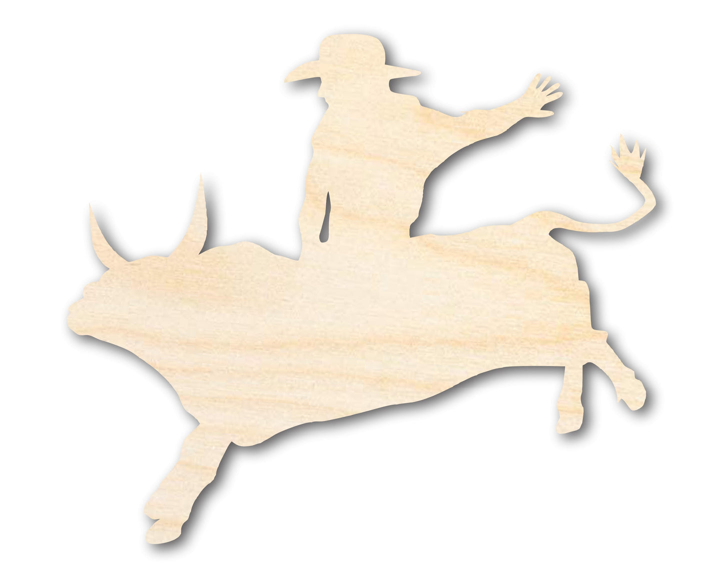 Unfinished Wood Bull Rider Shape | DIY Craft Cutout | up to 46" DIY