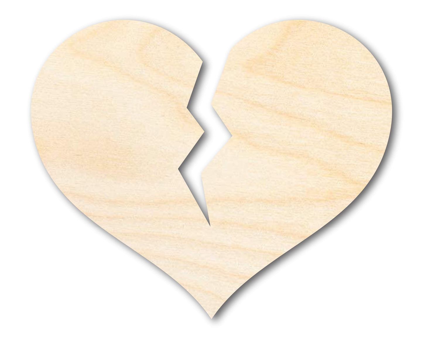 Unfinished Wood Broken Heart Shape | DIY Craft Cutout | up to 46" DIY