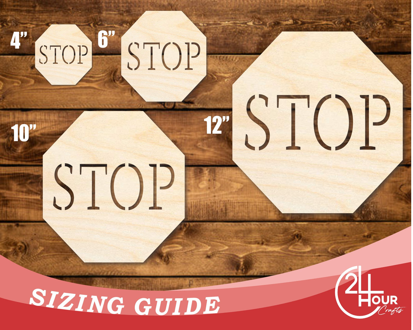 Unfinished Wood Stop Sign Shape | DIY Craft Cutout | up to 46" DIY