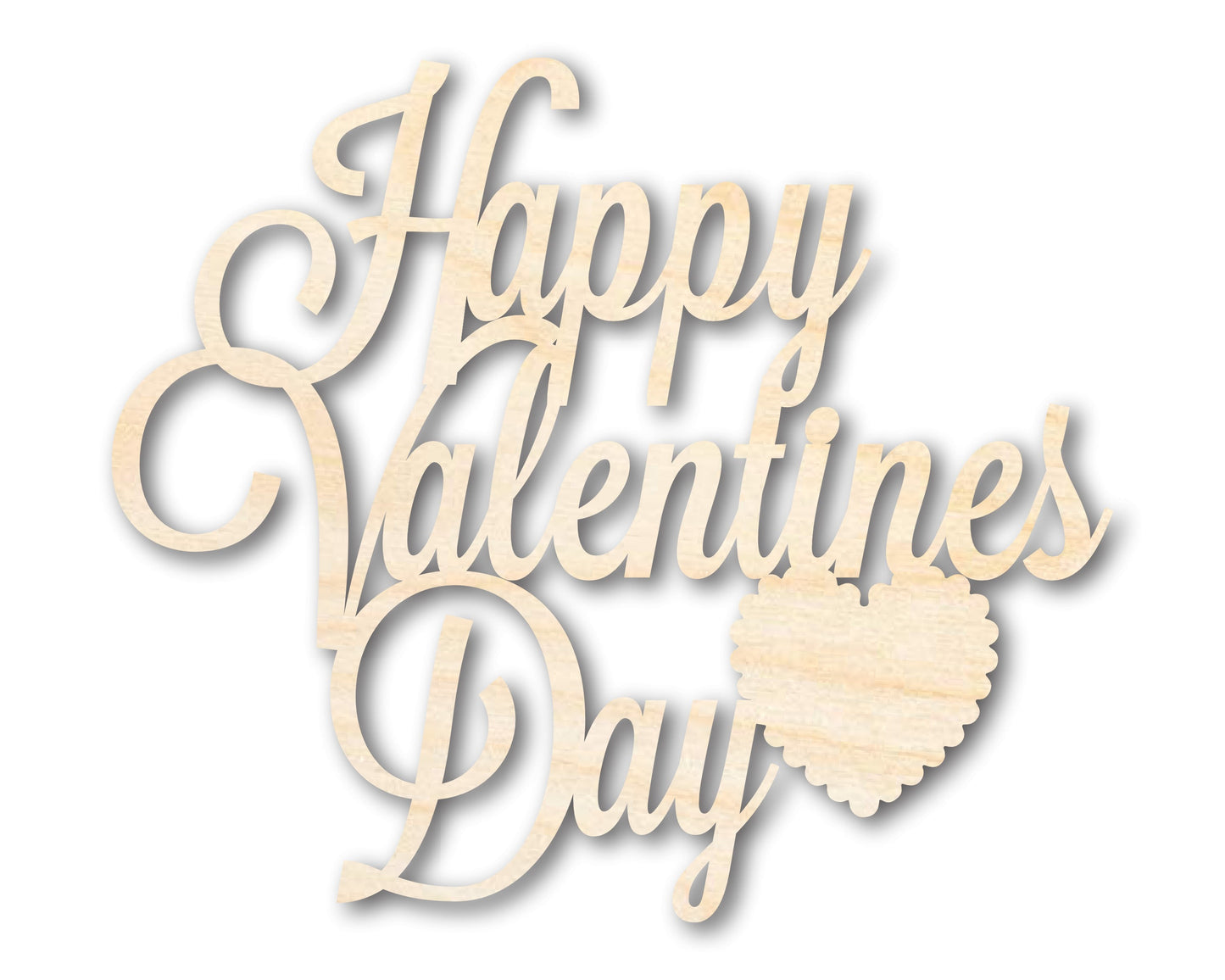 Unfinished Wood Happy Valentines Day Shape | DIY Craft Cutout | up to 46" DIY