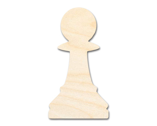 Unfinished Wood Pawn Chess Piece Shape | DIY Craft Cutout | up to 46" DIY