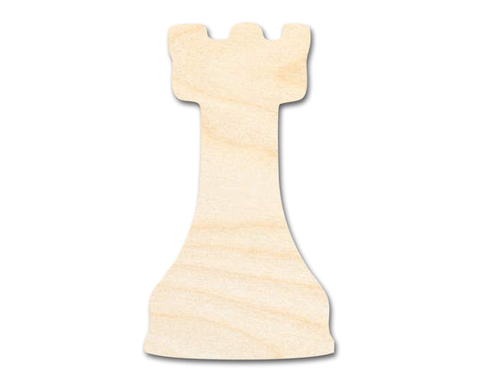 Unfinished Wood Rook Chess Piece Shape | DIY Craft Cutout | up to 46" DIY