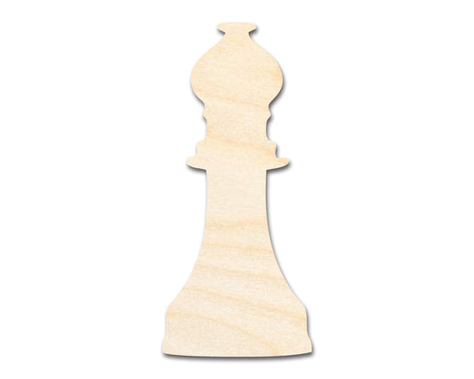 Unfinished Wood Bishop Chess Piece Shape | DIY Craft Cutout | up to 46" DIY