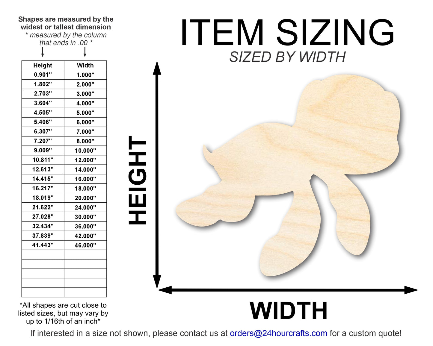 Unfinished Wood Cartoon Seaturtle Shape | DIY Craft Cutout | up to 46" DIY