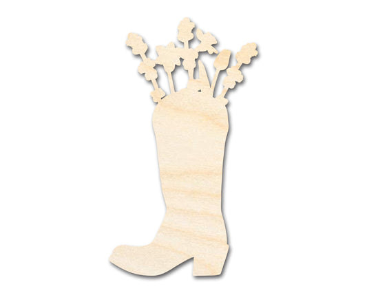 Unfinished Wood Flower Boot Shape | DIY Craft Cutout | up to 46" DIY