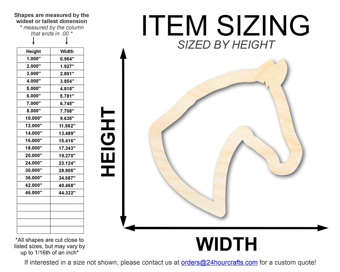 Unfinished Wood Horse Outline Shape | DIY Craft Cutout | up to 46" DIY