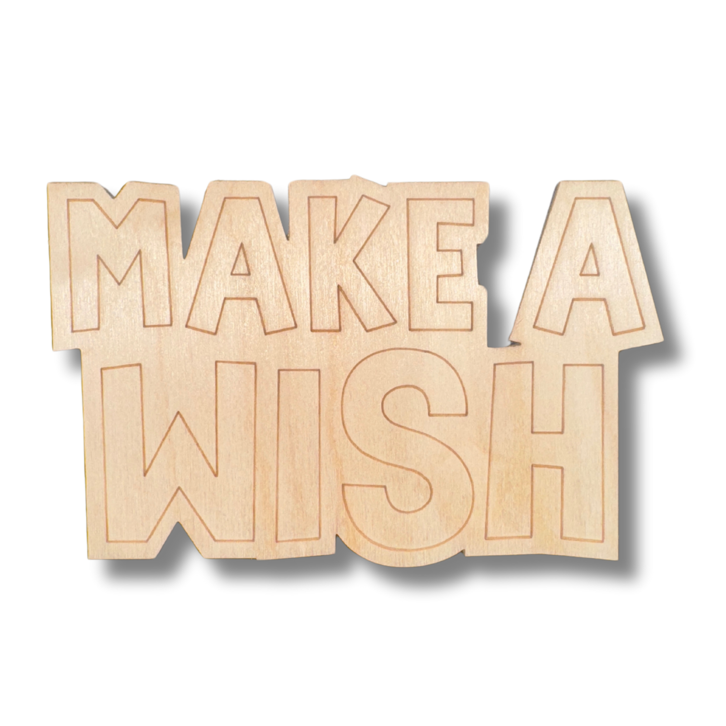 Unfinished Wood Etched Make a Wish Shape | Paint By Line Crafts | up to 30" DIY