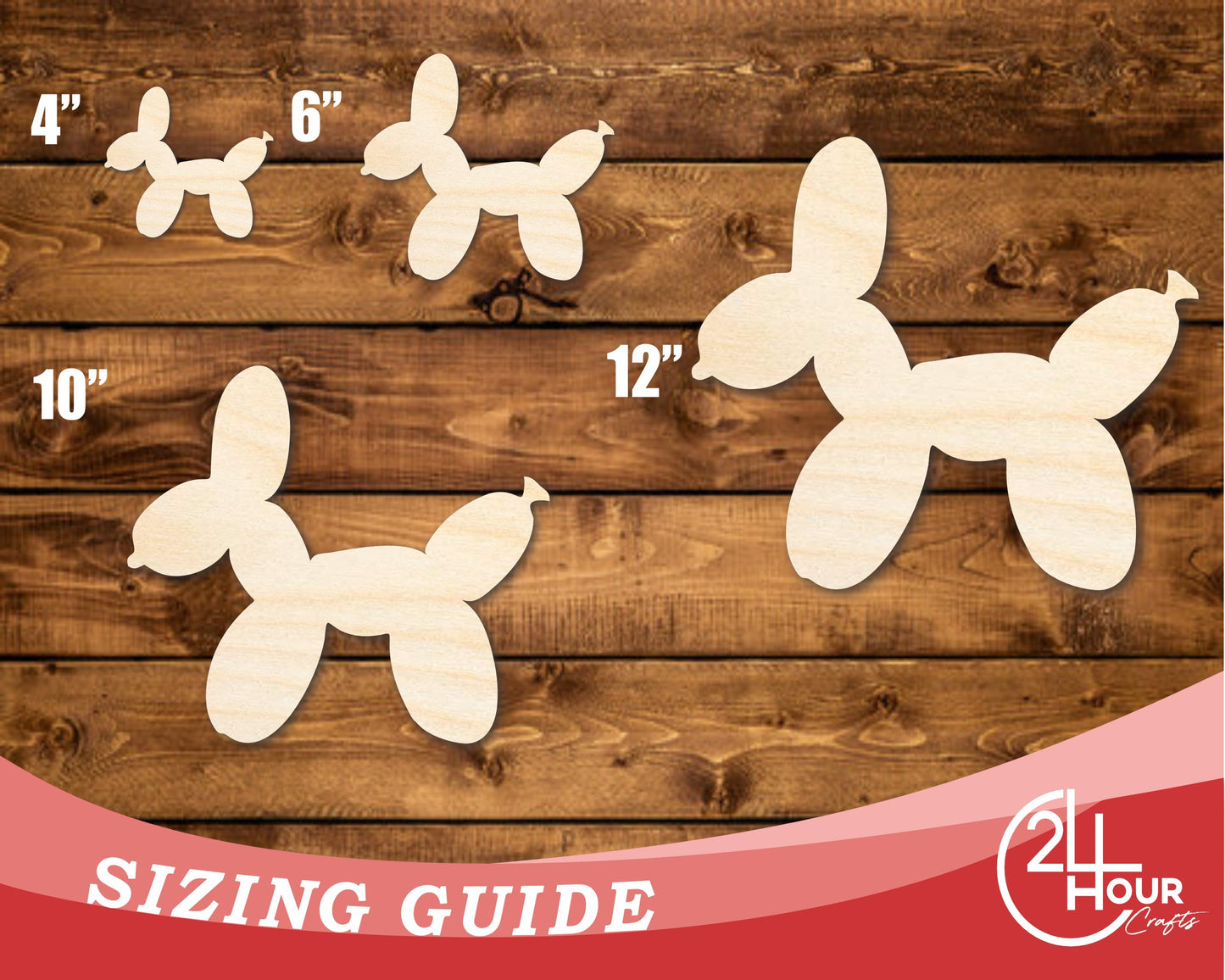 Unfinished Wood Balloon Dog Shape | DIY Craft Cutout | up to 46" DIY