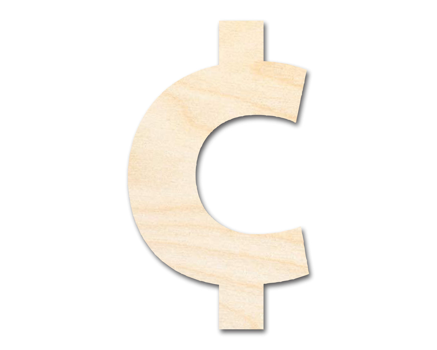Unfinished Wood Cent Symbol Shape | DIY Craft Cutout | up to 46" DIY