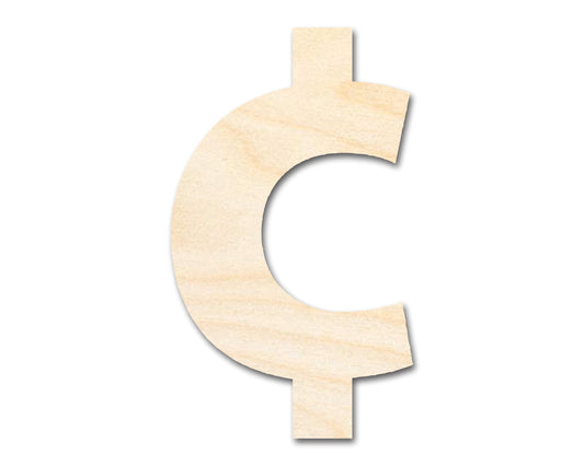 Unfinished Wood Cent Symbol Shape | DIY Craft Cutout | up to 46" DIY