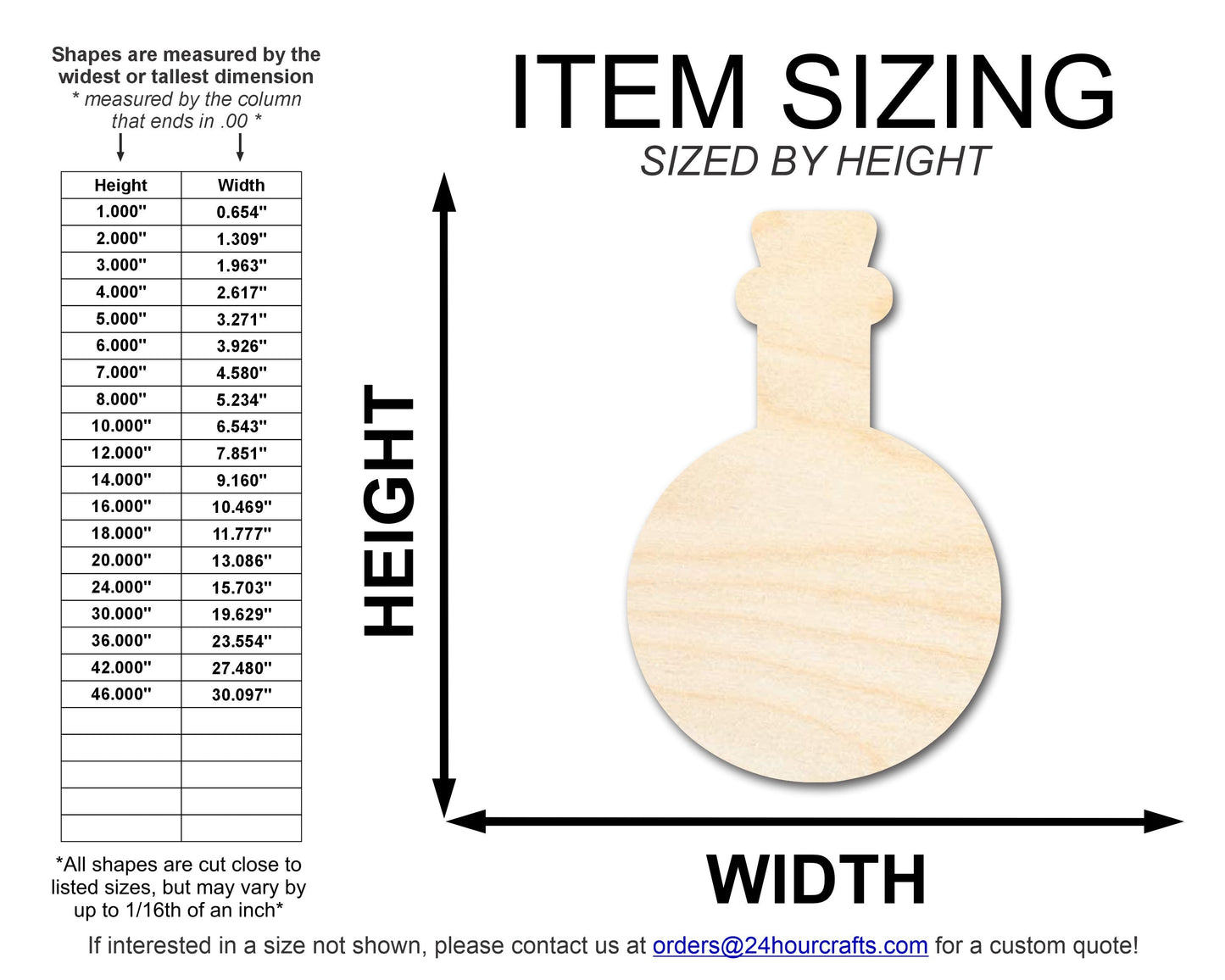 Unfinished Wood Spooky Potion Shape | DIY Craft Cutout | up to 46" DIY