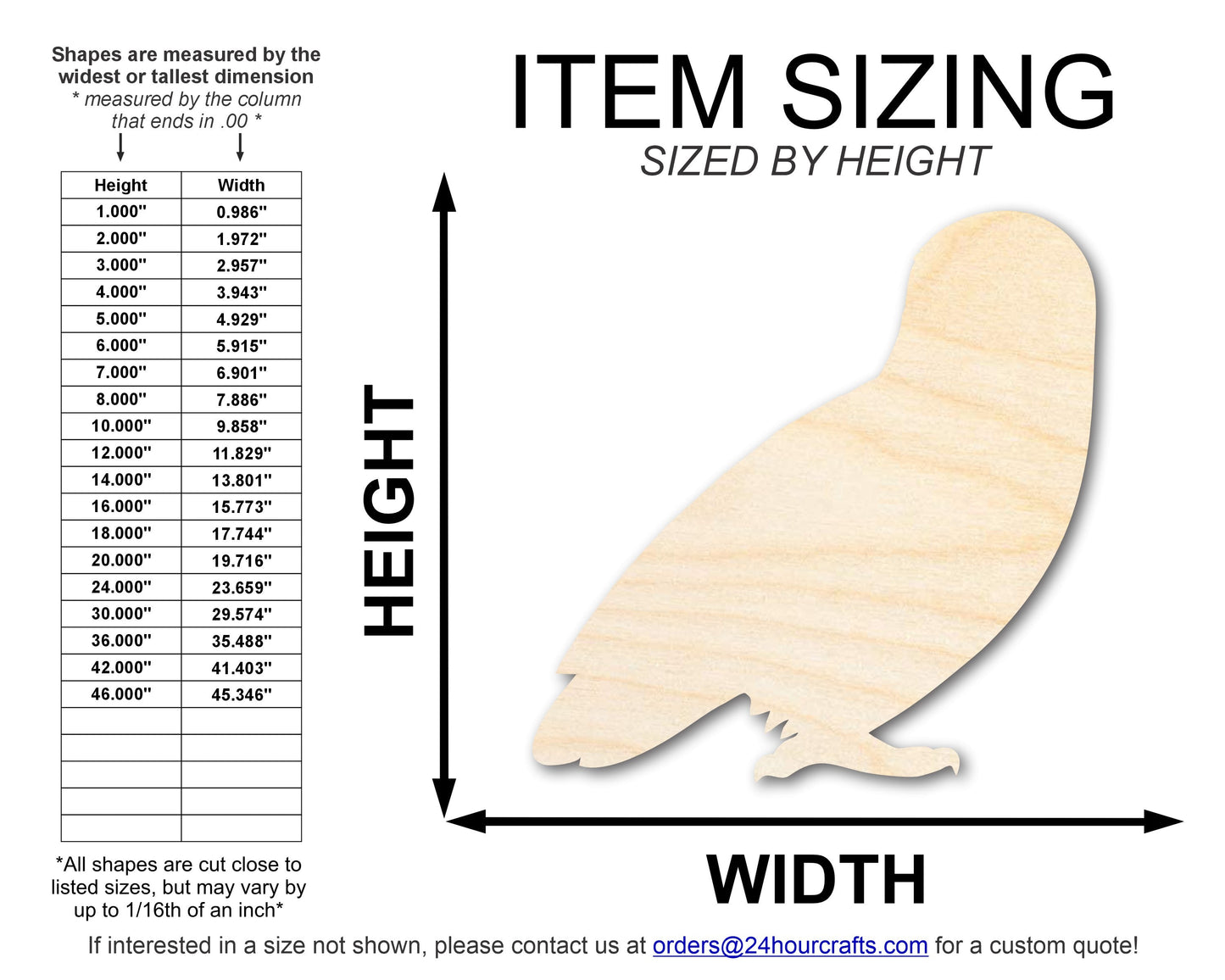 Unfinished Wood Spooky Owl Shape | DIY Craft Cutout | up to 46" DIY