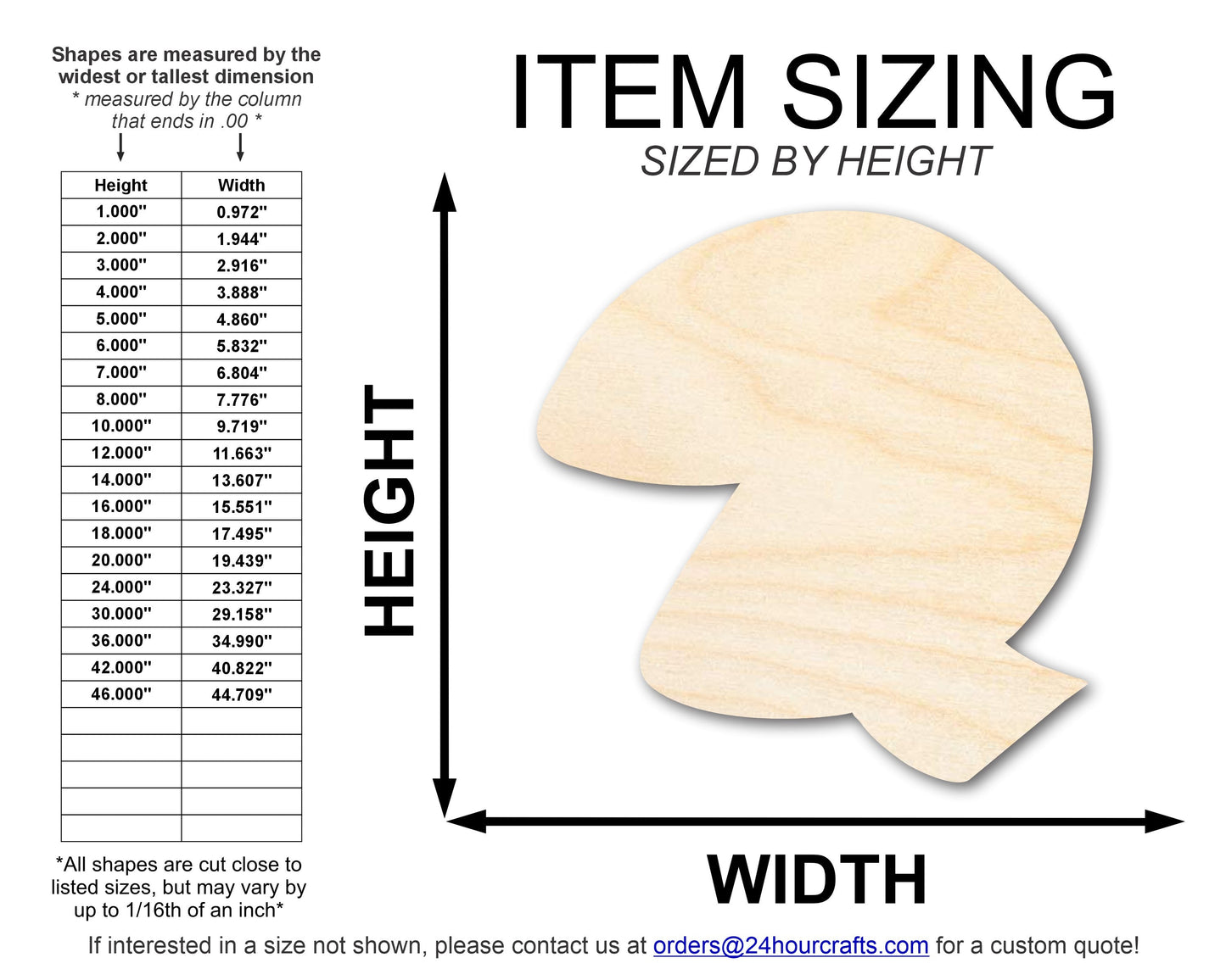 Unfinished Wood Fortune Cookie Shape | DIY Craft Cutout | up to 46" DIY