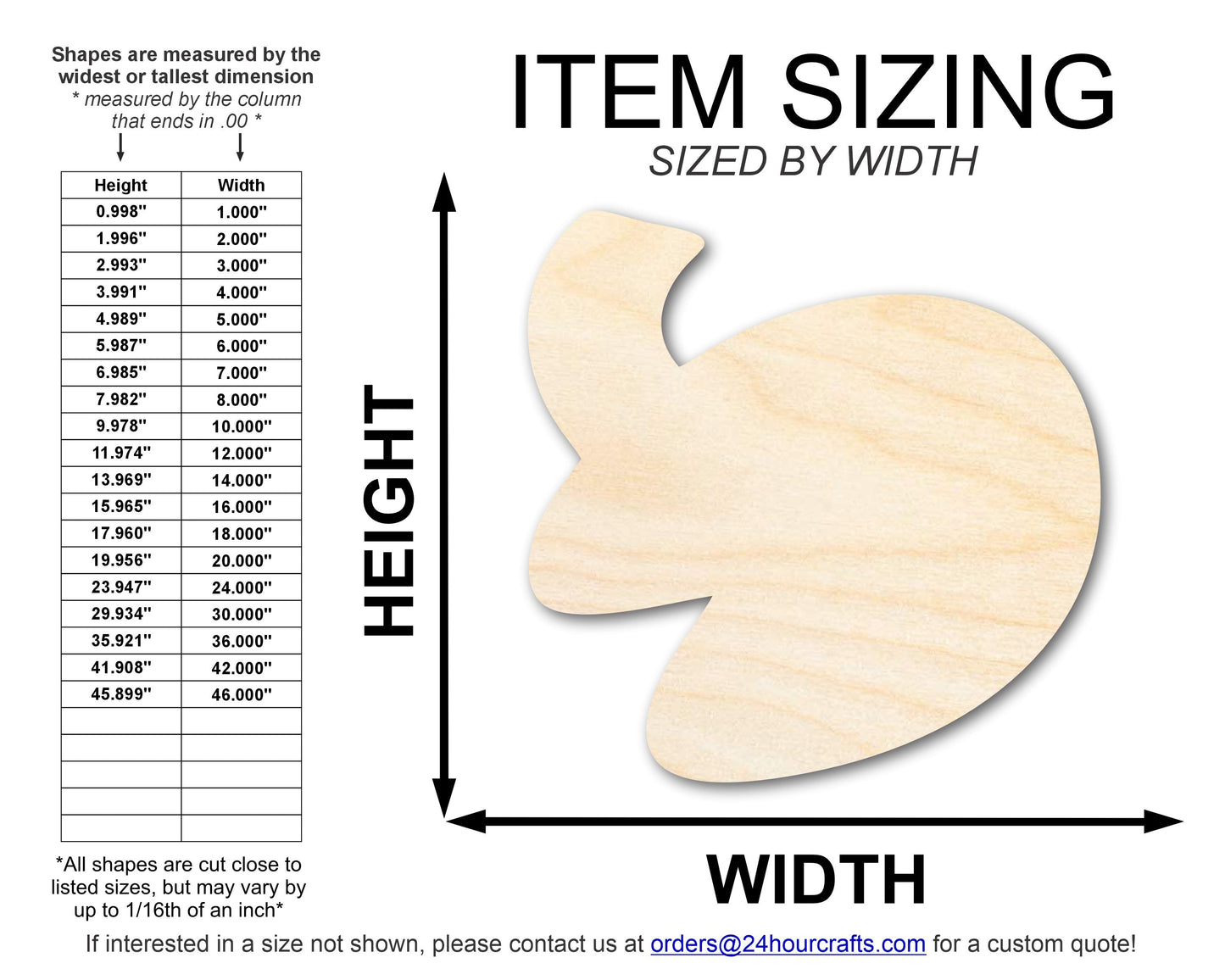 Unfinished Wood Open Fortune Cookie Shape | DIY Craft Cutout | up to 46" DIY