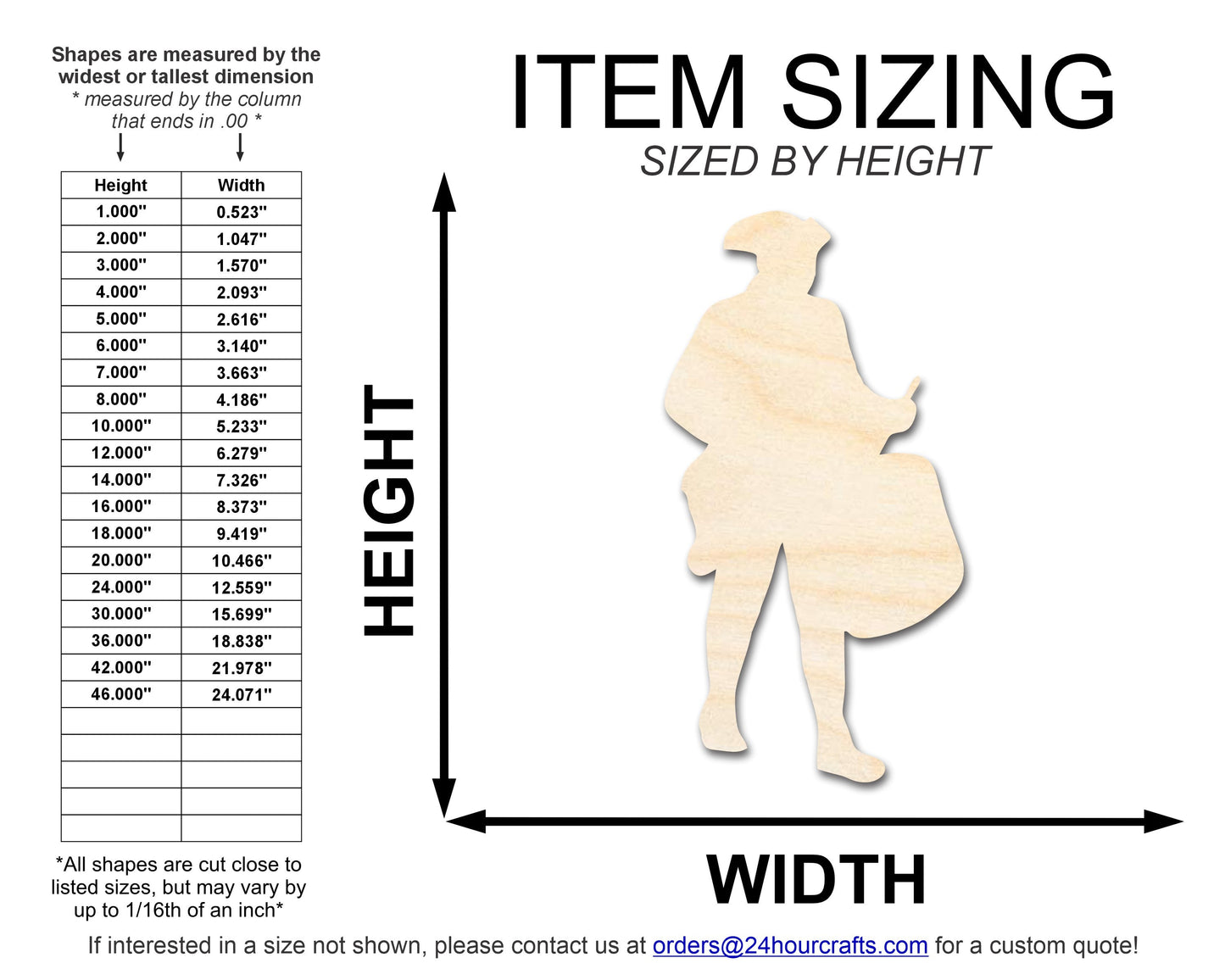 Unfinished Wood War Drummer Shape | DIY Craft Cutout | up to 46" DIY