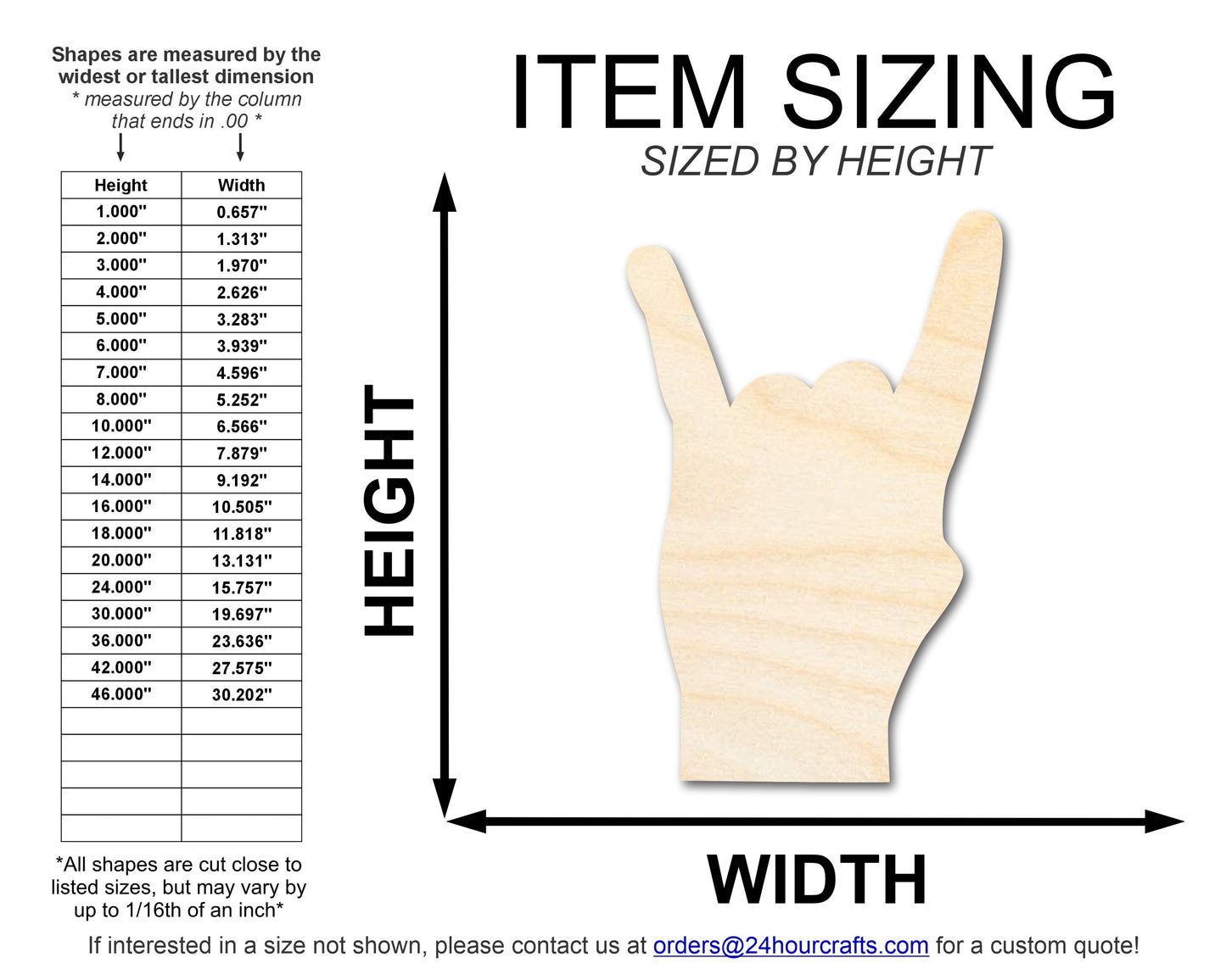 Unfinished Wood Rock On Shape | DIY Craft Cutout | up to 46" DIY