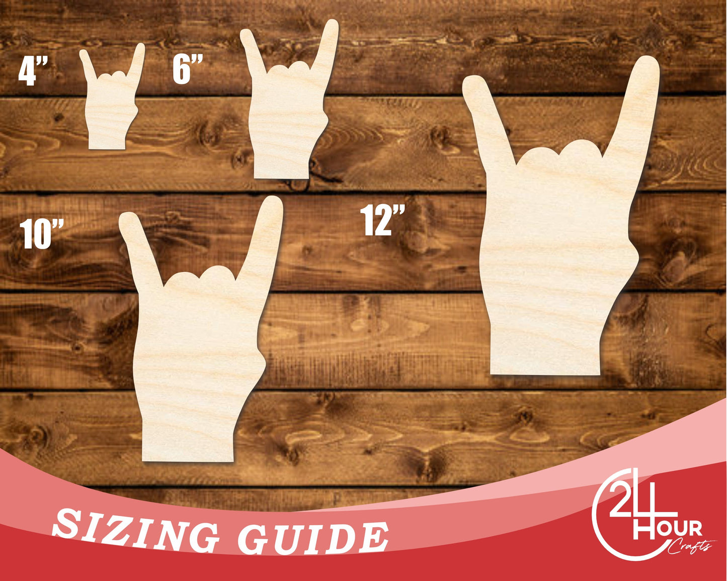 Unfinished Wood Rock On Shape | DIY Craft Cutout | up to 46" DIY