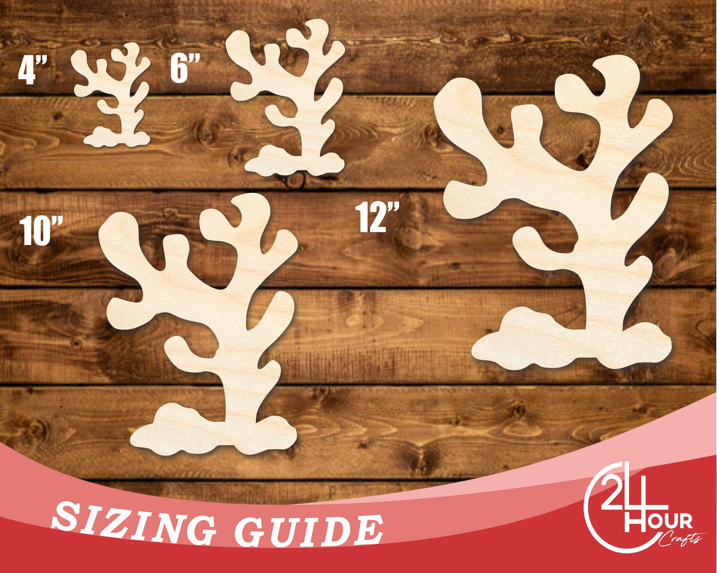 Unfinished Wood Coral Shape | DIY Craft Cutout | up to 46" DIY