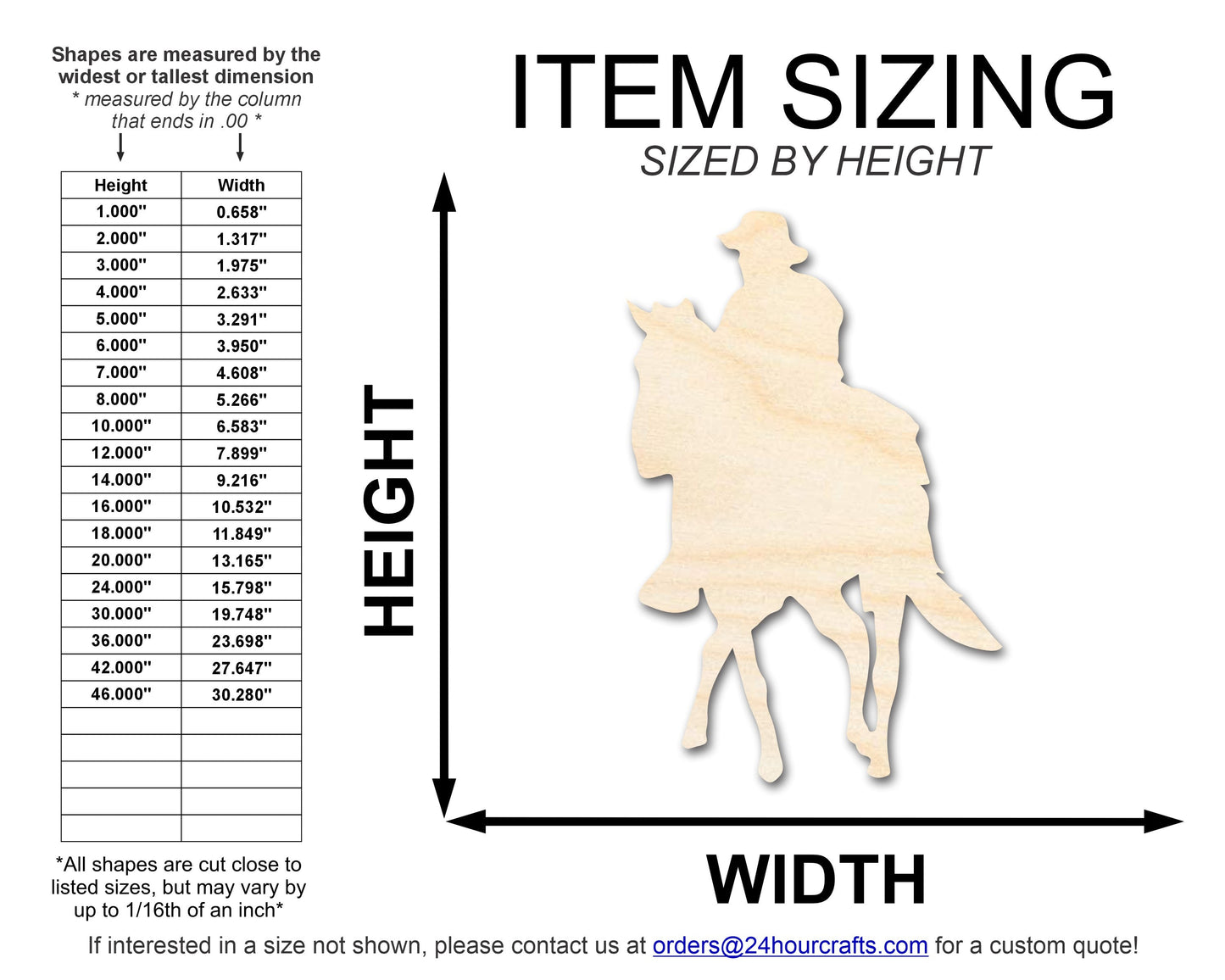 Unfinished Wood Soldier Riding Horse Shape | DIY Craft Cutout | up to 46" DIY