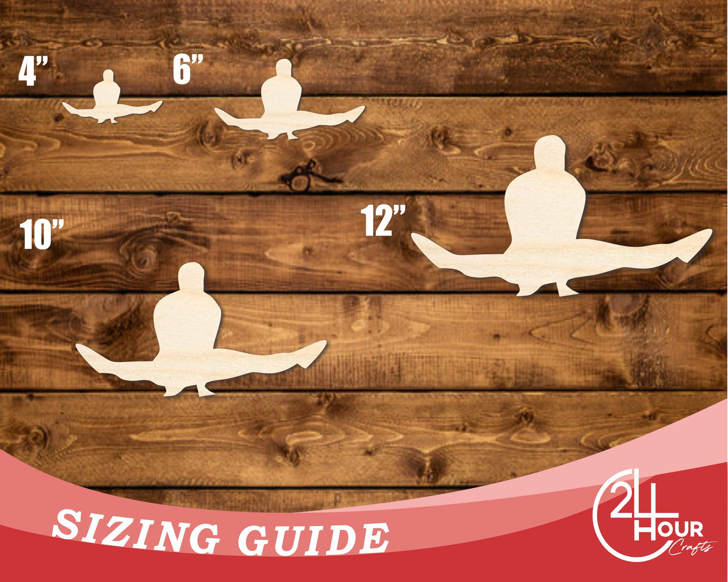 Unfinished Wood Gymnast Press Up Shape | DIY Craft Cutout | up to 46" DIY