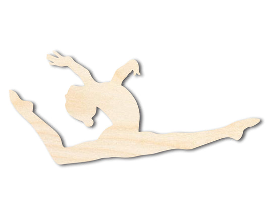 Unfinished Wood Gymnast Leap Shape | DIY Craft Cutout | up to 46" DIY