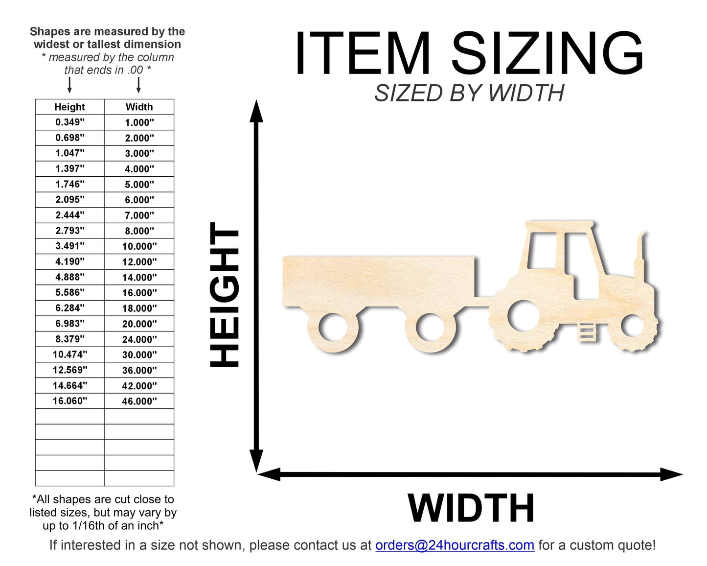 Unfinished Wood Hay Ride Shape | DIY Craft Cutout | up to 46" DIY