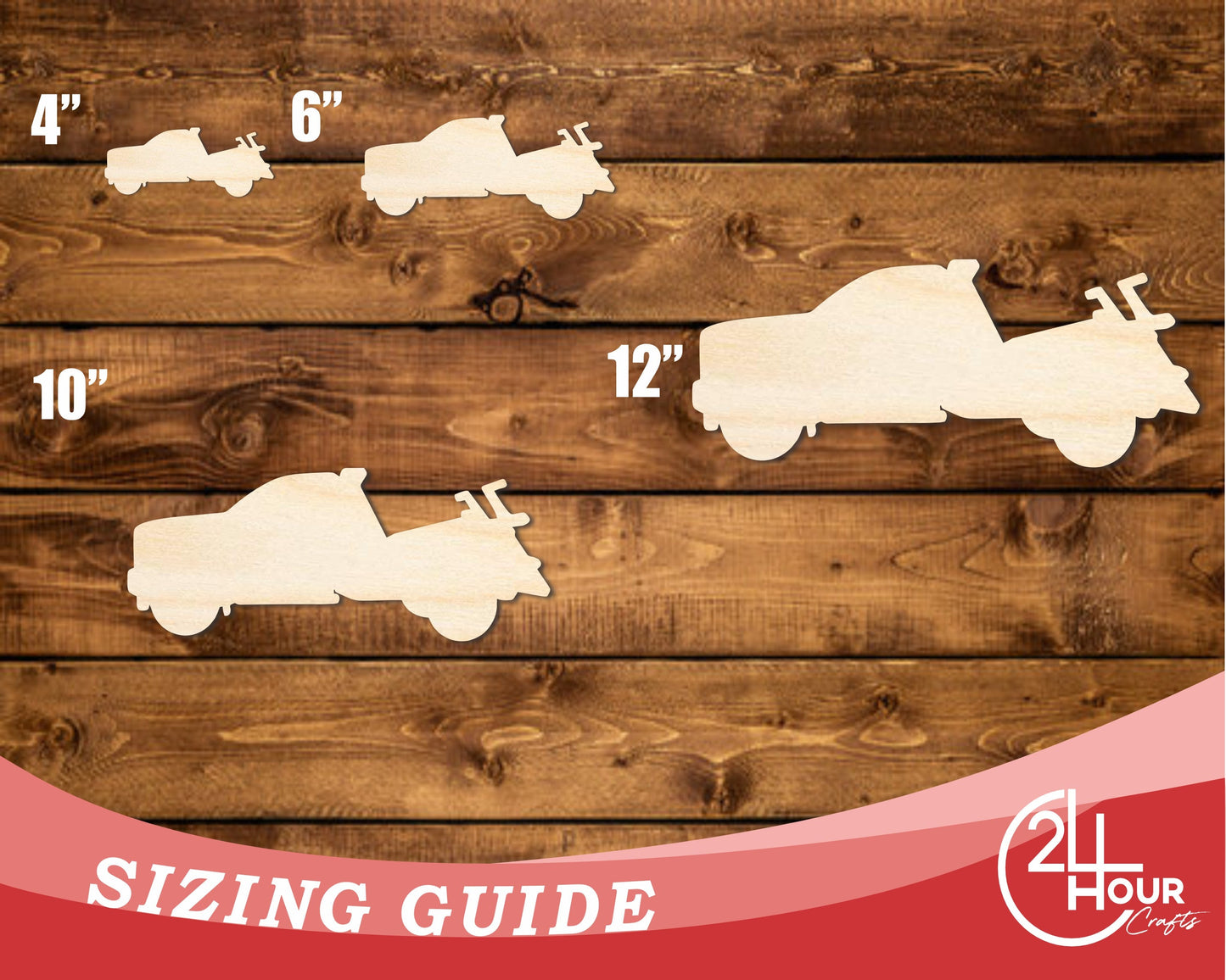 Unfinished Wood Tow Truck Shape | DIY Craft Cutout | up to 46" DIY