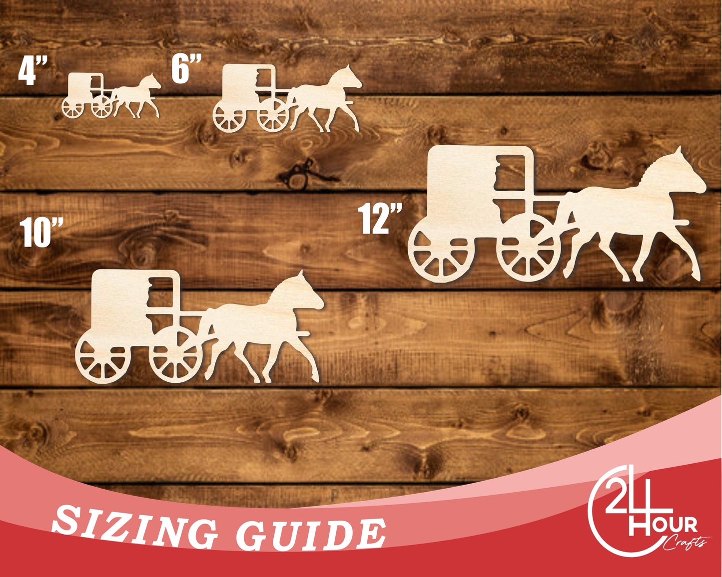 Unfinished Wood Amish Buggy Shape | DIY Craft Cutout | up to 46" DIY