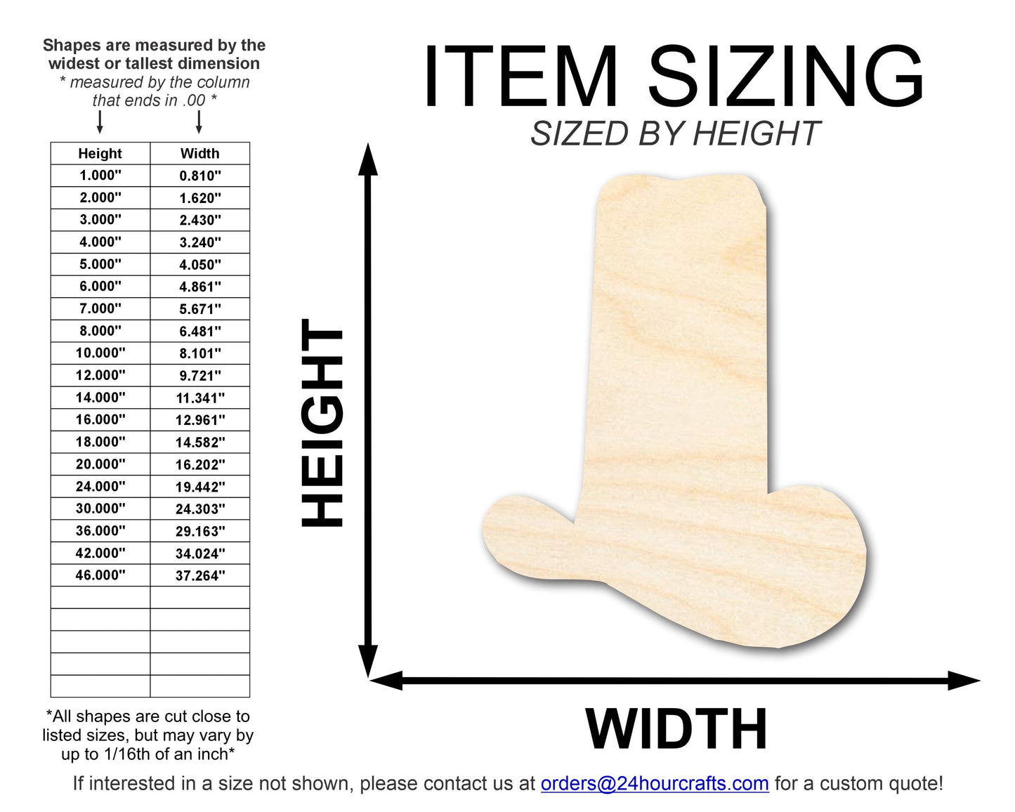 Unfinished Wood Comically Tall Cowboy Hat Shape | DIY Craft Cutout | up to 46" DIY