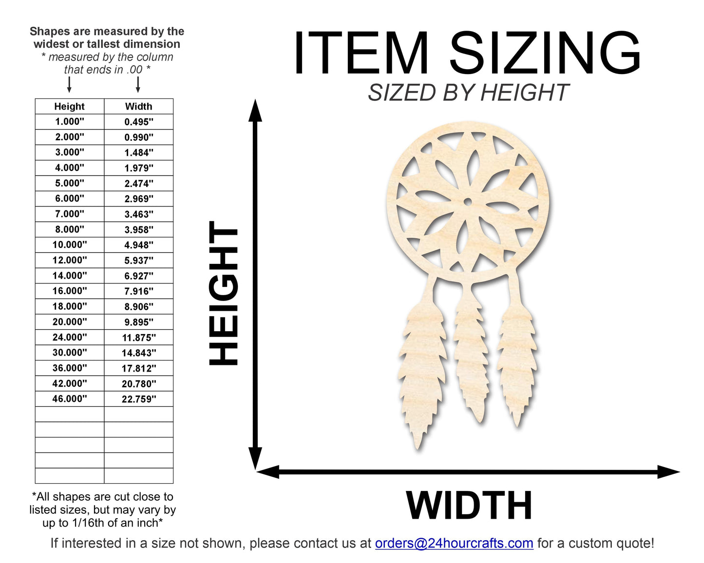 Unfinished Wood Dreamcatcher Shape | DIY Craft Cutout | up to 46" DIY