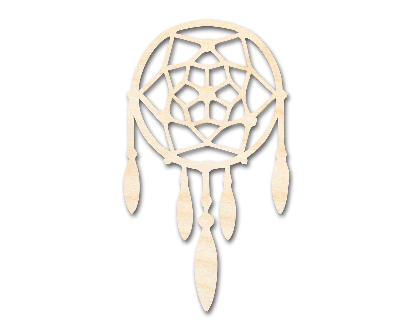 Unfinished Wood Dreamcatcher with Beads Shape | DIY Craft Cutout | up to 46" DIY