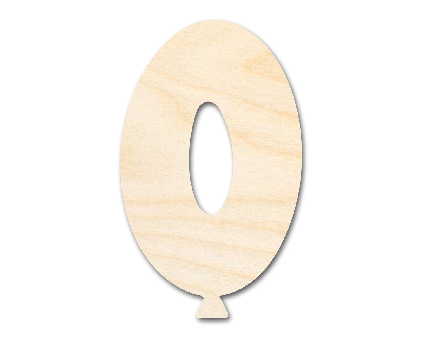 Unfinished Wood Balloon Number 0 Shape | DIY Craft Cutout | up to 46" DIY