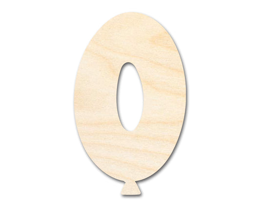 Unfinished Wood Balloon Number 0 Shape | DIY Craft Cutout | up to 46" DIY