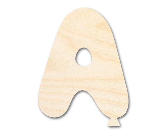 Unfinished Wood Balloon Letter A Shape | DIY Craft Cutout | up to 46" DIY