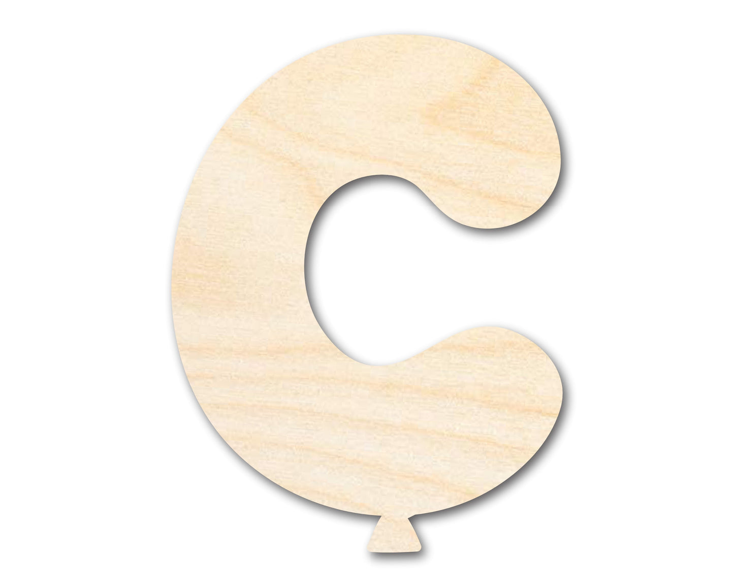 Unfinished Wood Balloon Letter C Shape | DIY Craft Cutout | up to 46" DIY
