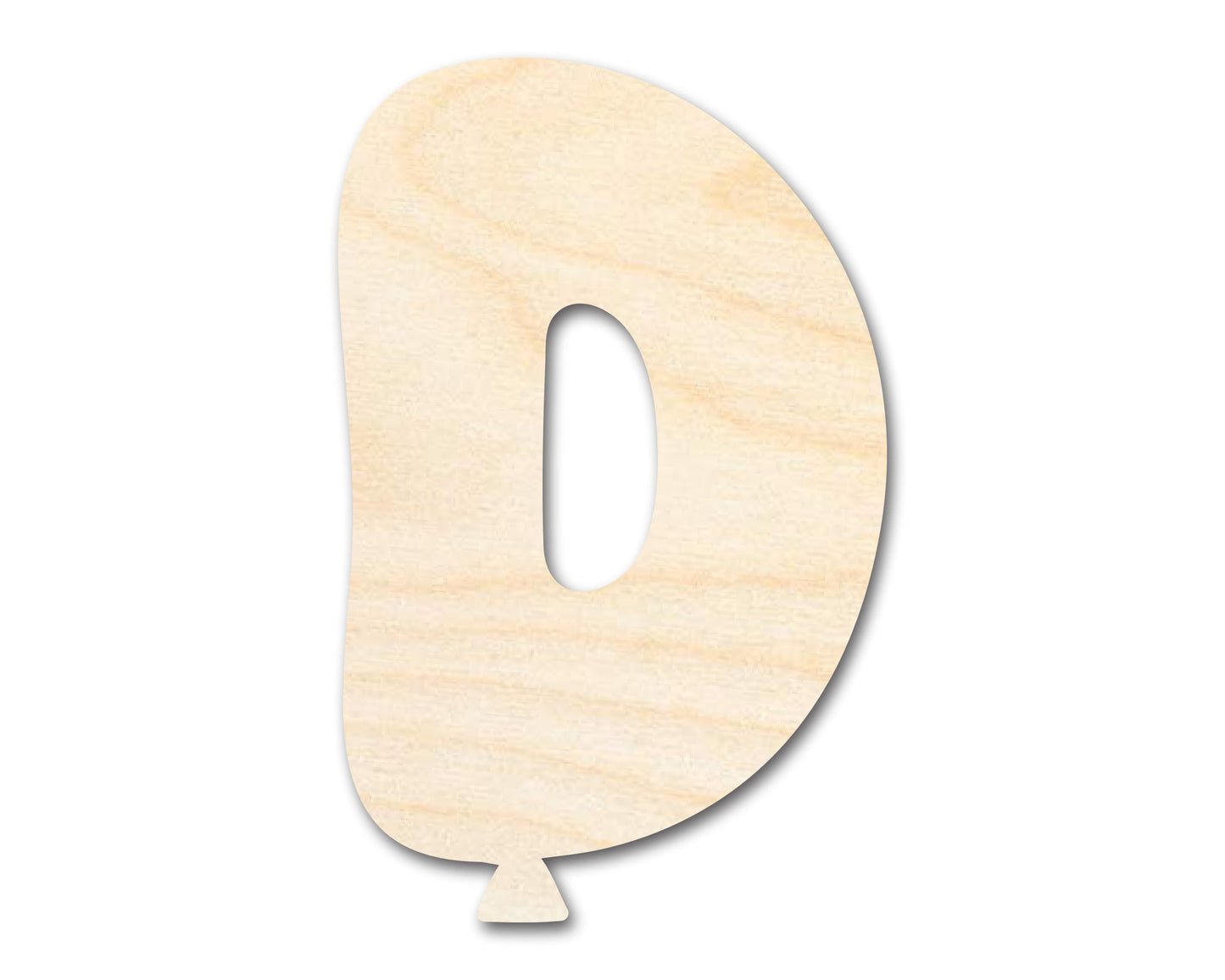 Unfinished Wood Balloon Letter D Shape | DIY Craft Cutout | up to 46" DIY