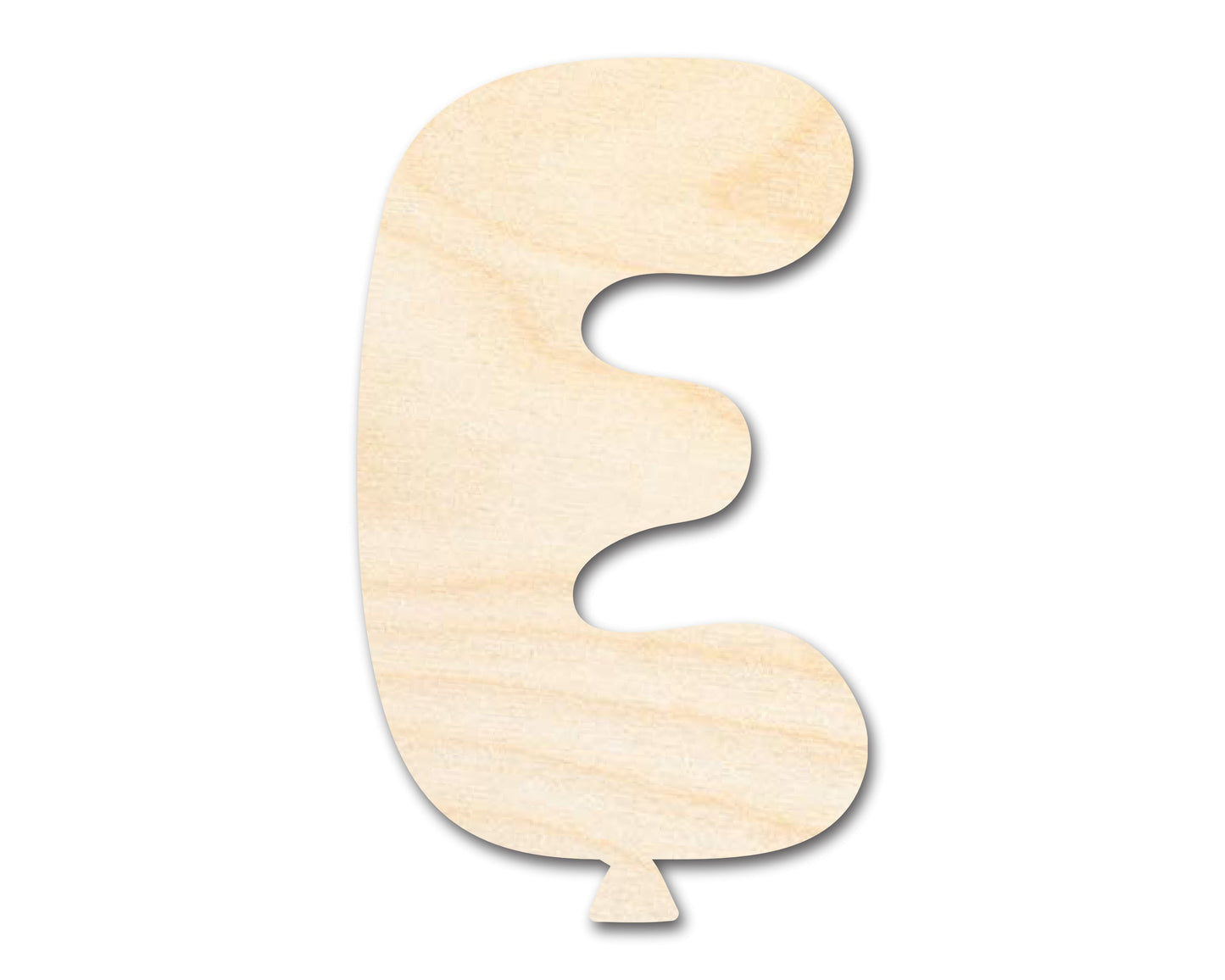 Unfinished Wood Balloon Letter E Shape | DIY Craft Cutout | up to 46" DIY