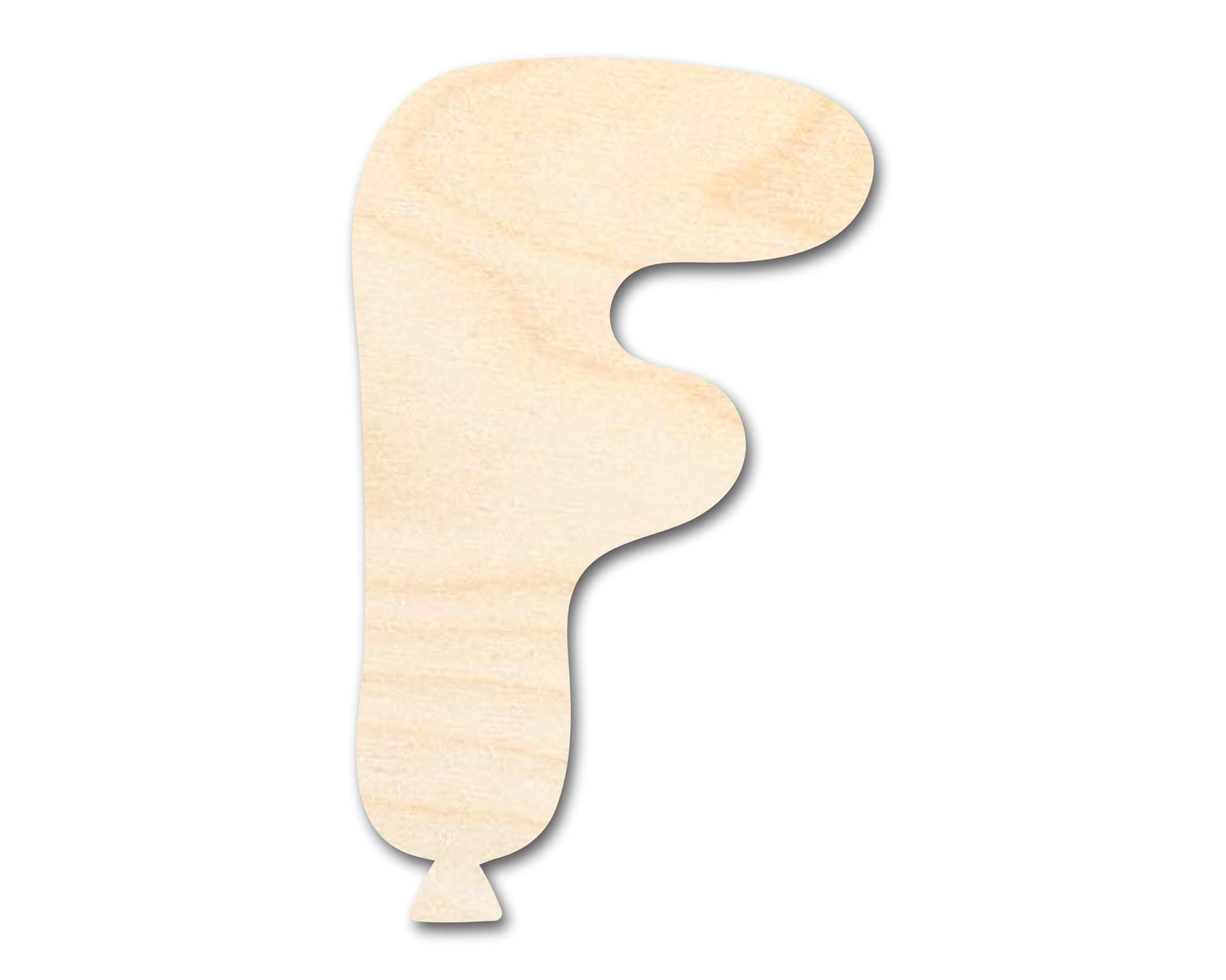 Unfinished Wood Balloon Letter F Shape | DIY Craft Cutout | up to 46" DIY
